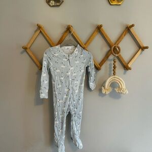 Angel Dear Light Blue Kids One Piece with Animal Print